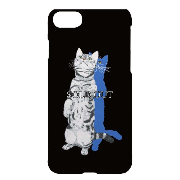 画像1: [TETSUJI SHIRAKAWA]cat-blue スマホケース 全機種対応 ねこ ネコ 猫 (1)