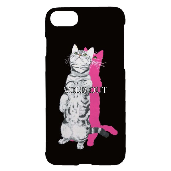 画像1: [TETSUJI SHIRAKAWA]cat-pink スマホケース 全機種対応 ねこ ネコ 猫 (1)